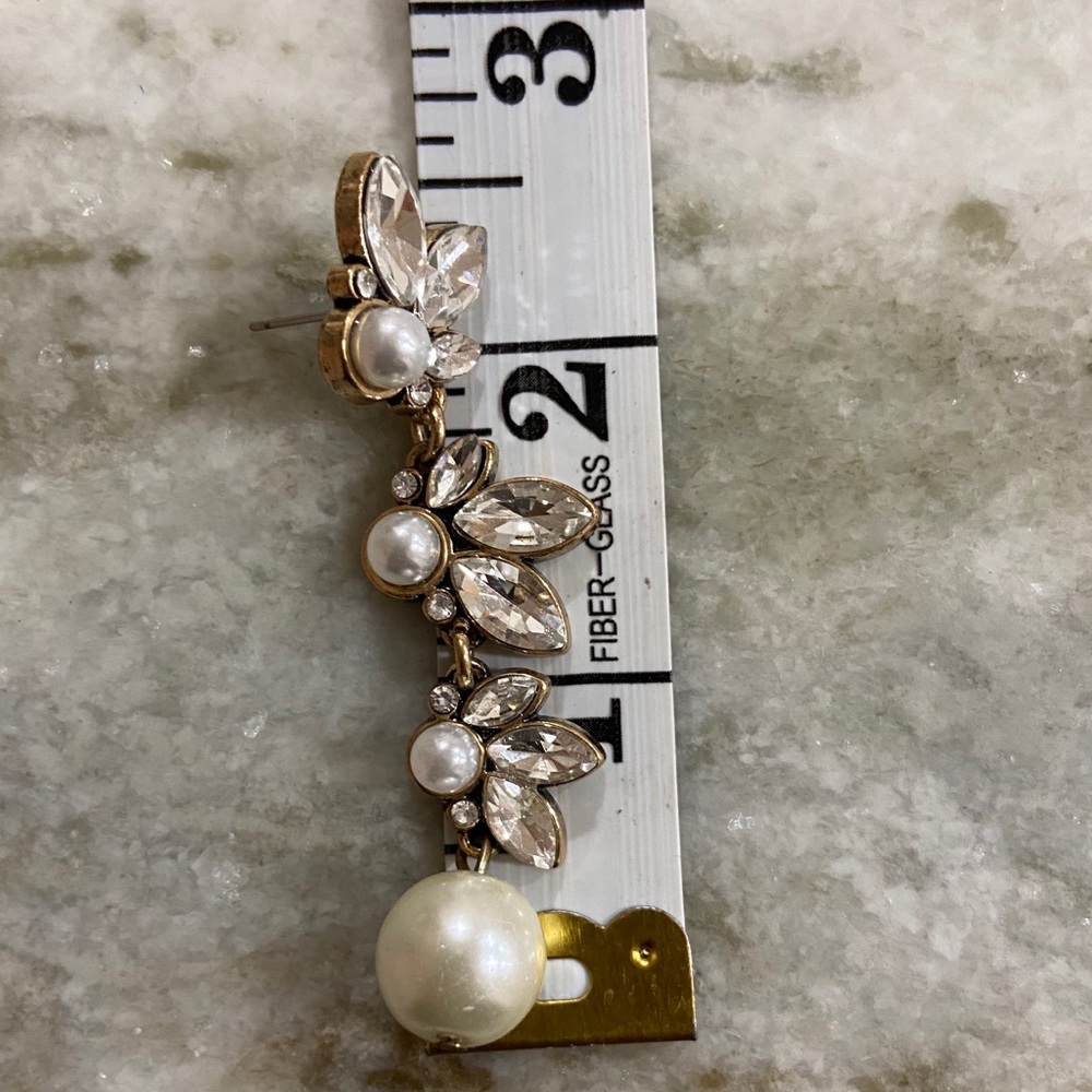 Bridal Pearl Drop Statement Earrings - Picture 5 of 5